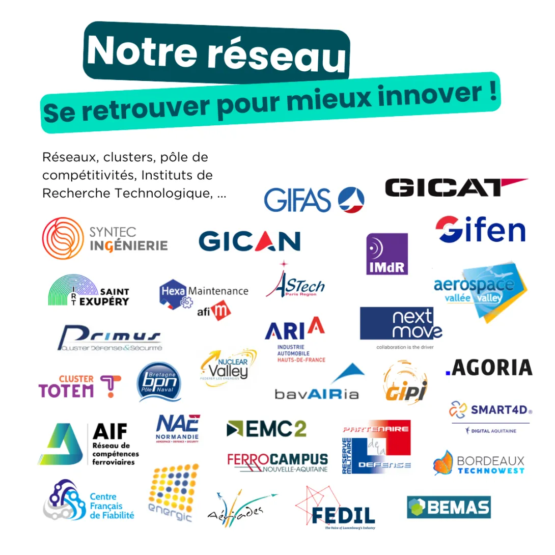 Une liste des réseaux, clusters, pôle de compétitivité et institut de recherche de LGM